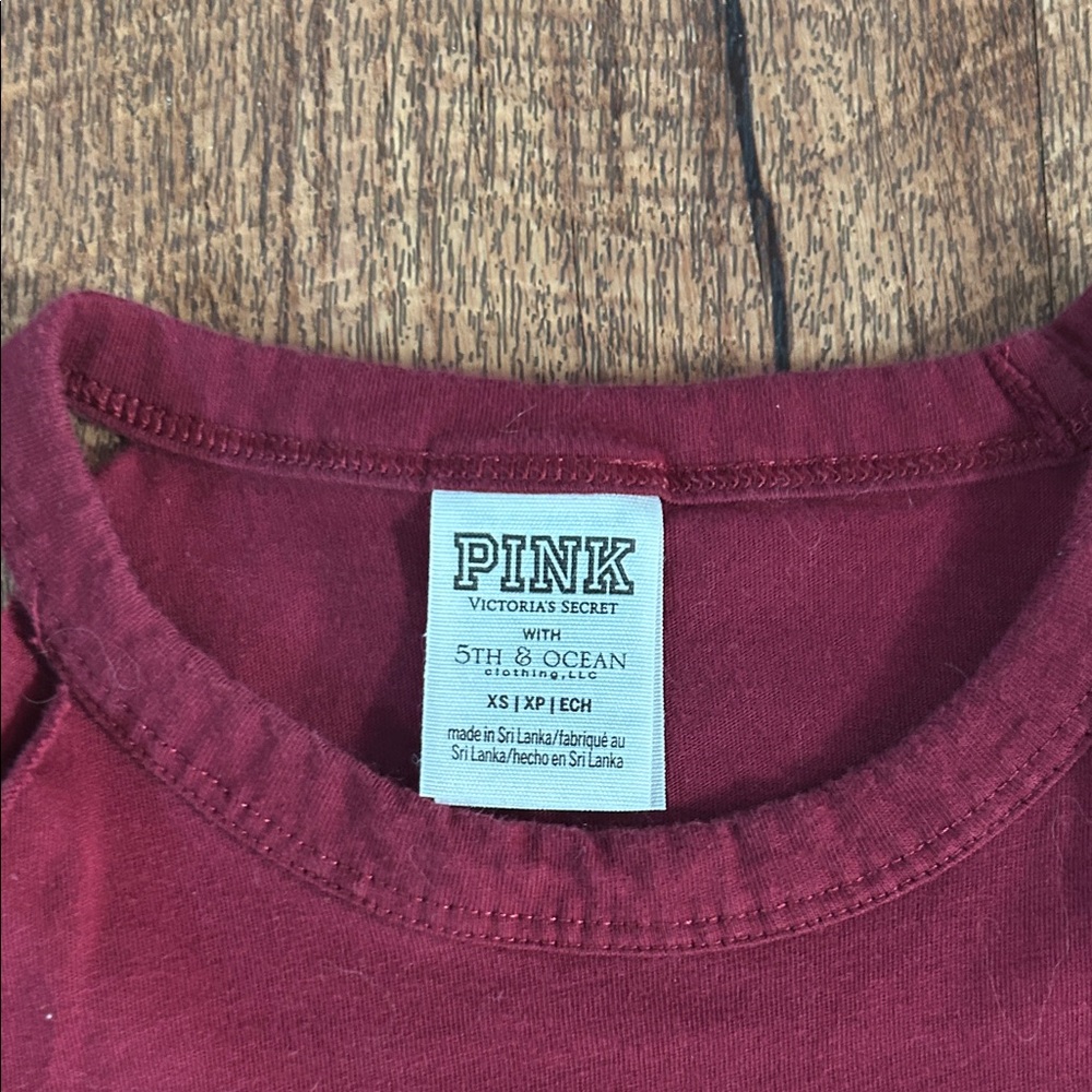 PINK Victoria's Secret Maroon And Yellow Arizona State University Cold Shoulder - Picture 2 of 11